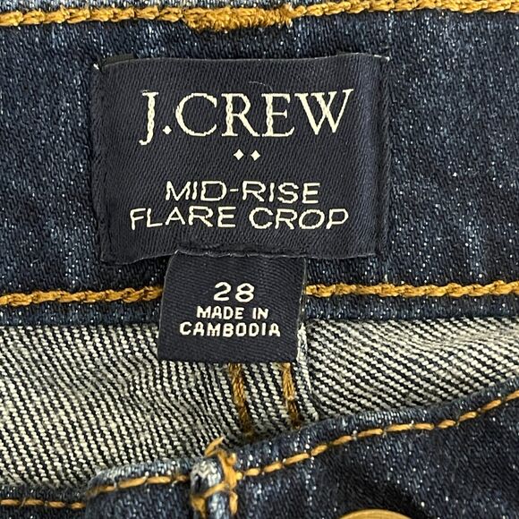 J. Crew 2022 Mid-Rise Flare Crop Button Fly All-Day Stretch Jean Women's Size 28 - Picture 3 of 10